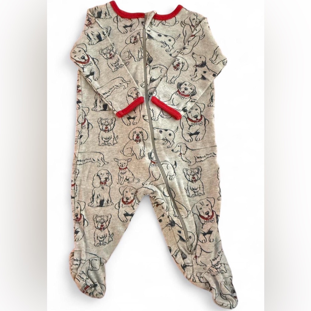 Wonder Nation Gray Dog Pattern Footie